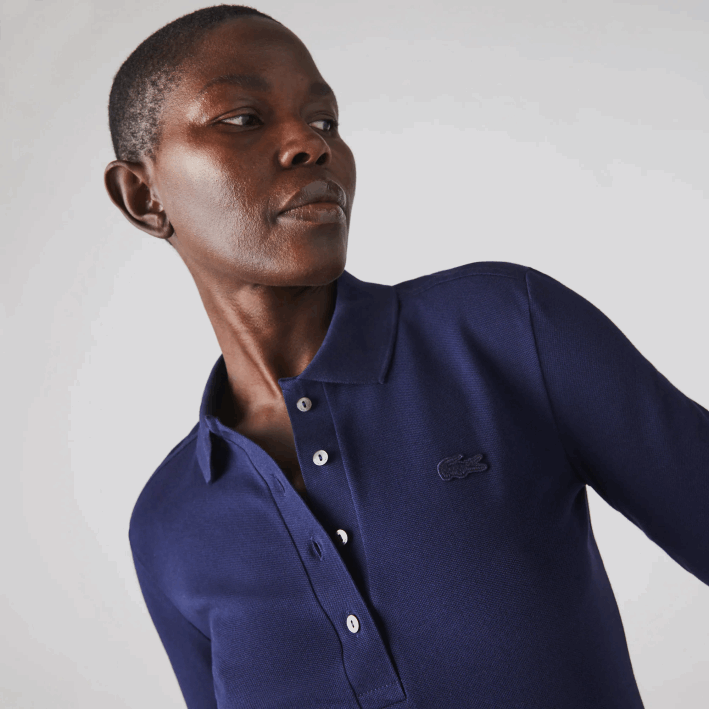 mujer Lacoste 6F242479 azul marino 166 polo slim fit de piqué elástico mujer Lacoste 6F242479 azul marino 166 polo slim fit de piqué elástico