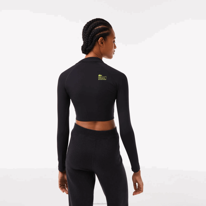 mujer Lacoste 6F242483 negro 031 polo corto de manga larga