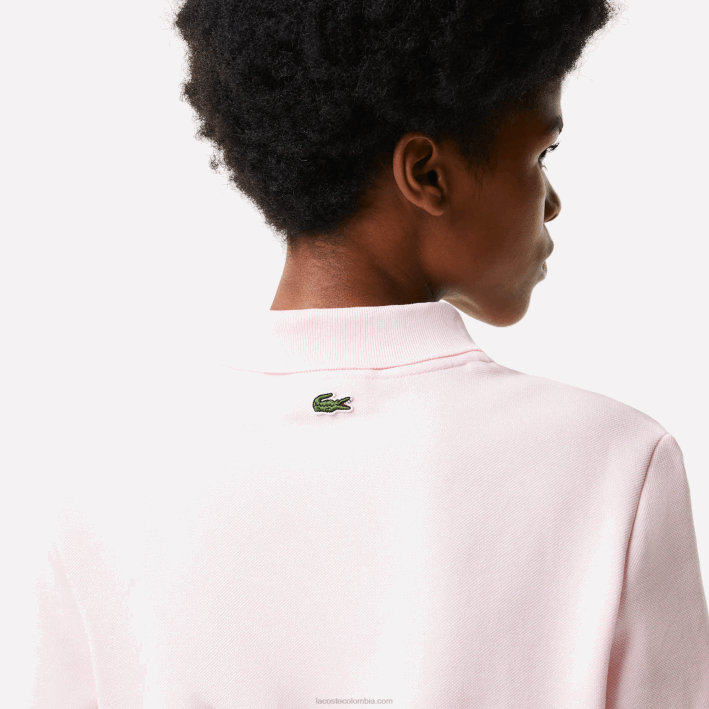 mujer Lacoste 6F242494 rosa claro t03 polo de corte regular con insignia de cómic