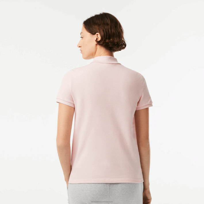 mujer Lacoste 6F242495 ady rosa claro Polo de petit piqué de algodón suave de corte regular