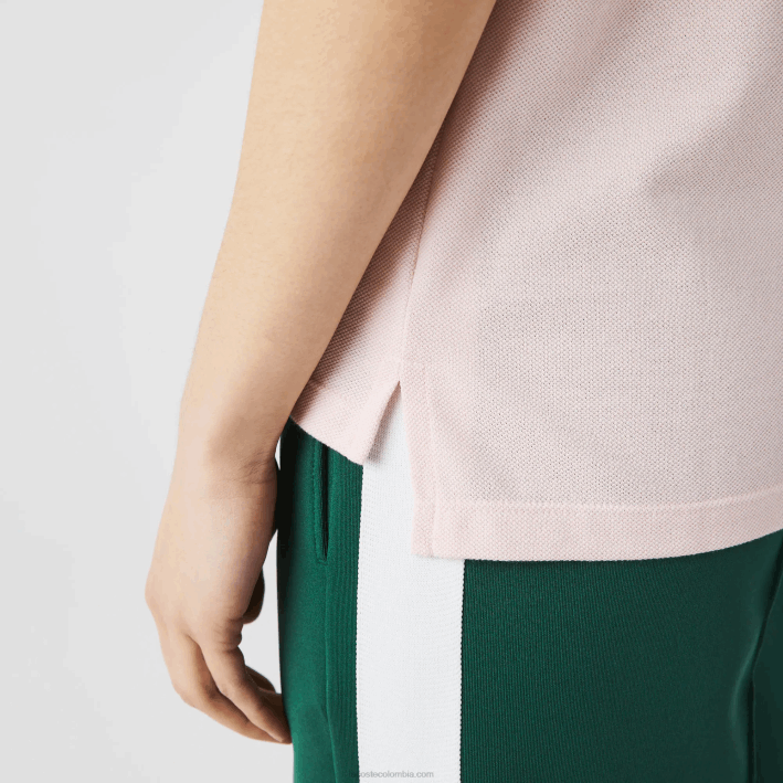 mujer Lacoste 6F242495 ady rosa claro Polo de petit piqué de algodón suave de corte regular