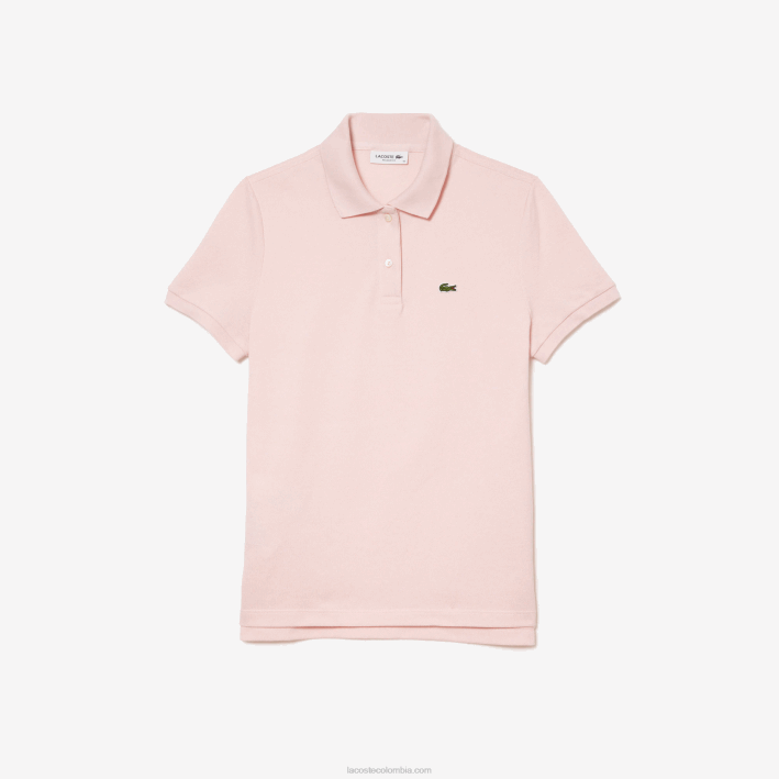 mujer Lacoste 6F242495 ady rosa claro Polo de petit piqué de algodón suave de corte regular