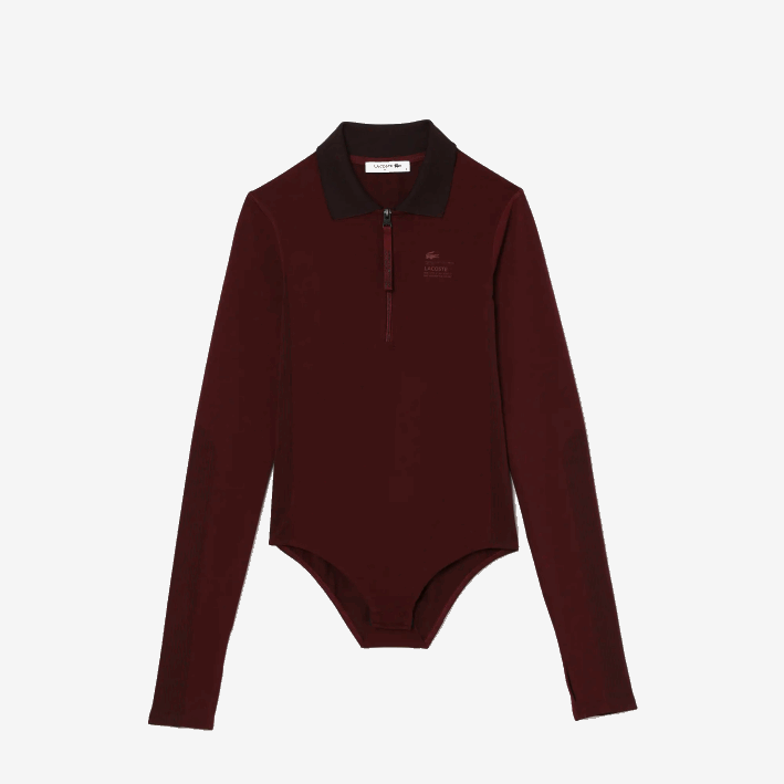 mujer Lacoste 6F242496 burdeos zs1 body con cremallera en el cuello