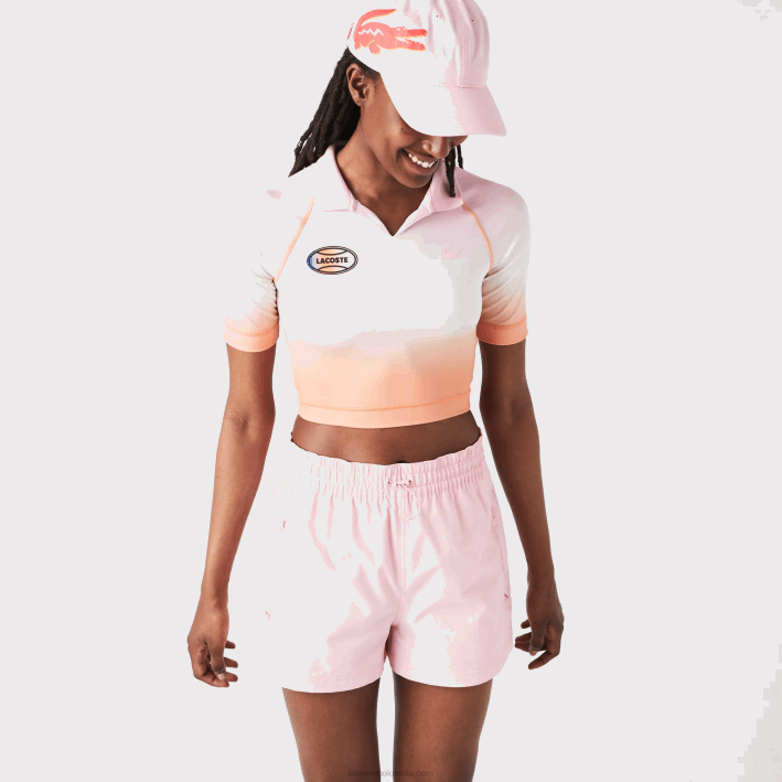 mujer Lacoste 6F242499 rosa blanco naranja dfk sport summer pack polo corto degradado y stretch mujer Lacoste 6F242499 rosa blanco naranja dfk sport summer pack polo corto degradado y stretch