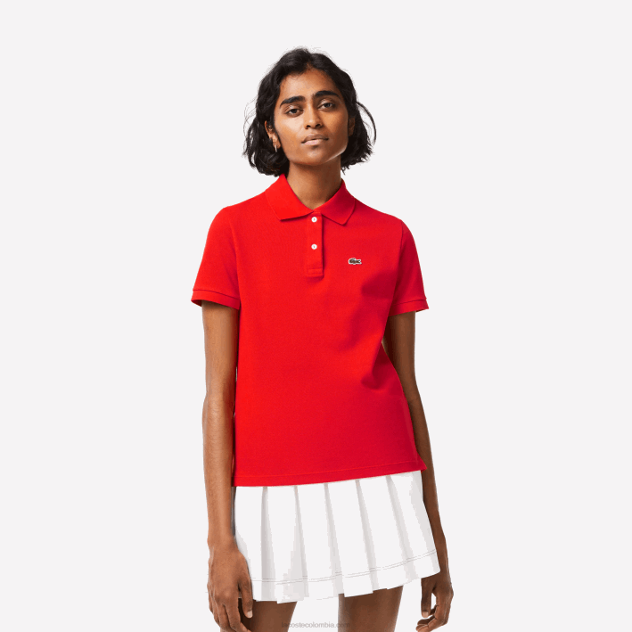 mujer Lacoste 6F242502 rojo s5h Polo de petit piqué de algodón suave de corte regular mujer Lacoste 6F242502 rojo s5h Polo de petit piqué de algodón suave de corte regular