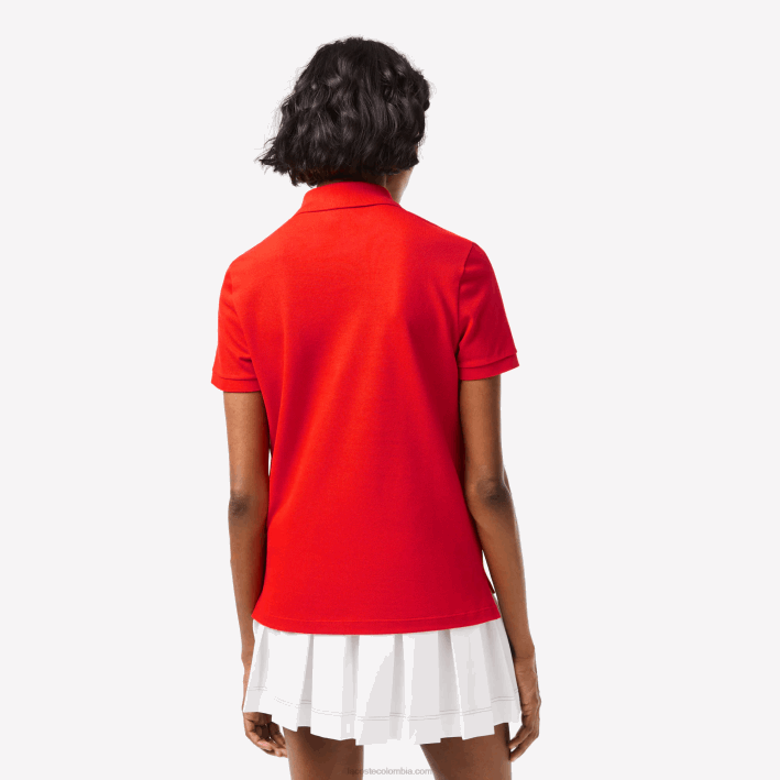 mujer Lacoste 6F242502 rojo s5h Polo de petit piqué de algodón suave de corte regular