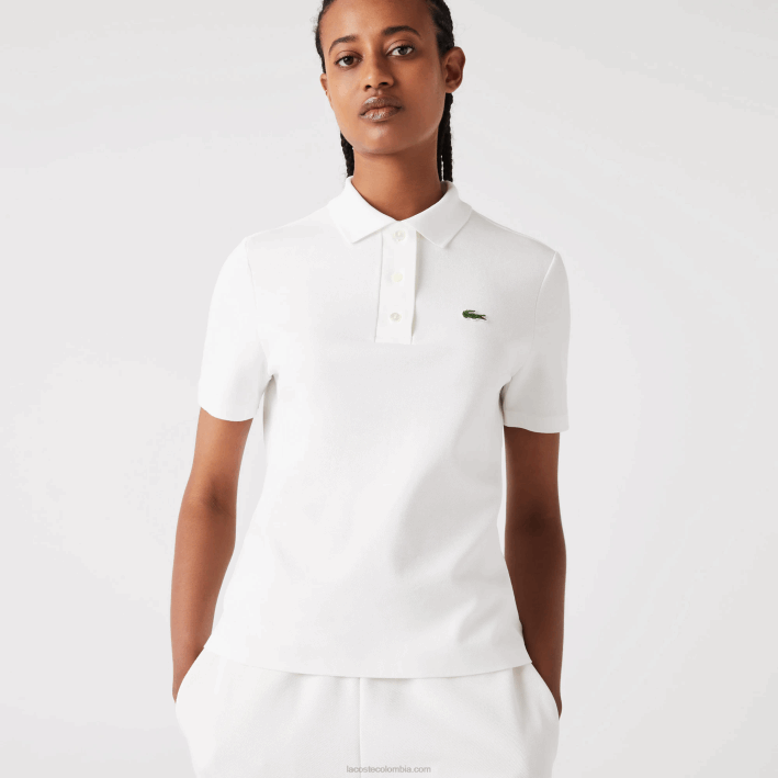 mujer Lacoste 6F242503 blanco 70v polo regular fit de algodón orgánico a rayas mujer Lacoste 6F242503 blanco 70v polo regular fit de algodón orgánico a rayas