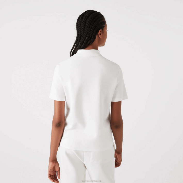 mujer Lacoste 6F242503 blanco 70v polo regular fit de algodón orgánico a rayas