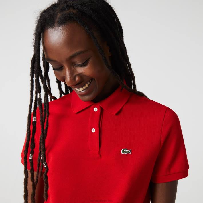 mujer Lacoste 6F242504 rojo 240 Polo de petit piqué de algodón suave de corte regular mujer Lacoste 6F242504 rojo 240 Polo de petit piqué de algodón suave de corte regular