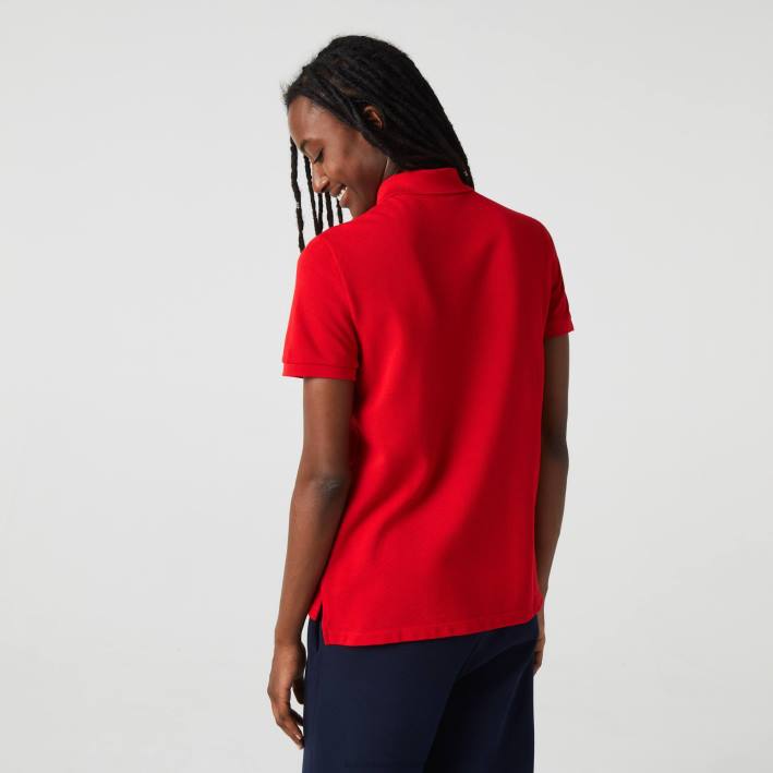 mujer Lacoste 6F242504 rojo 240 Polo de petit piqué de algodón suave de corte regular