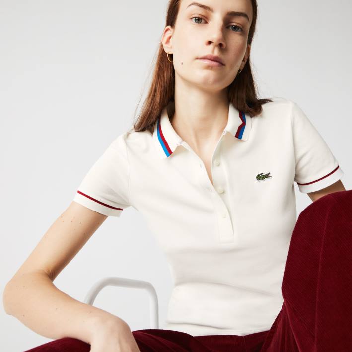 mujer Lacoste 6F242507 blanco rojo azul xkp Polo slim fit de piqué de algodón orgánico fabricado en Francia mujer Lacoste 6F242507 blanco rojo azul xkp Polo slim fit de piqué de algodón orgánico fabricado en Francia