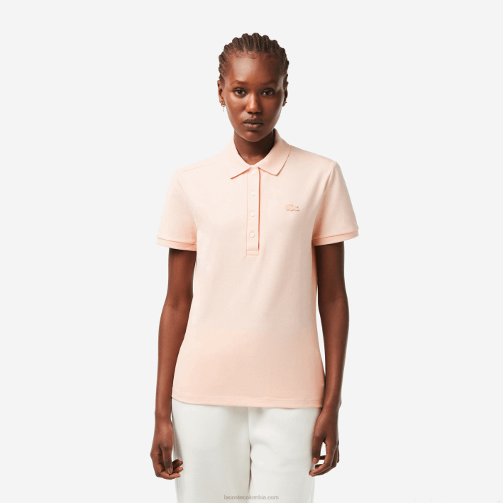 mujer Lacoste 6F242508 ady rosa claro polo slim fit de piqué de algodón elástico mujer Lacoste 6F242508 ady rosa claro polo slim fit de piqué de algodón elástico