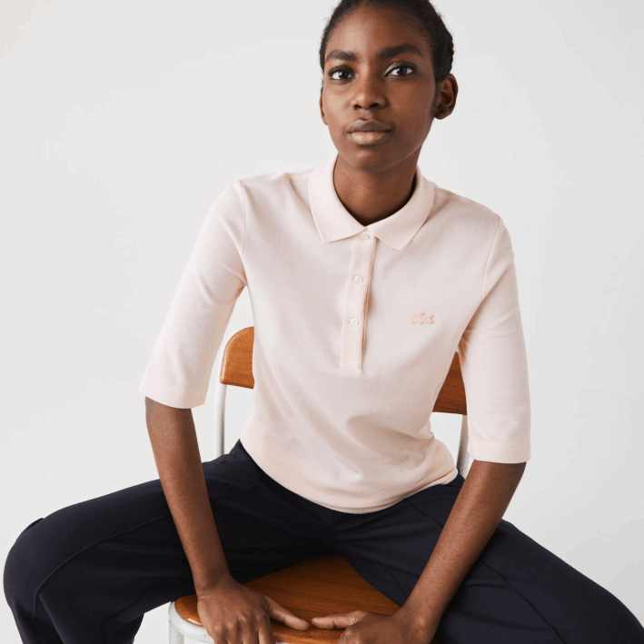 mujer Lacoste 6F242514 ady rosa claro polo slim fit de algodón flexible mujer Lacoste 6F242514 ady rosa claro polo slim fit de algodón flexible