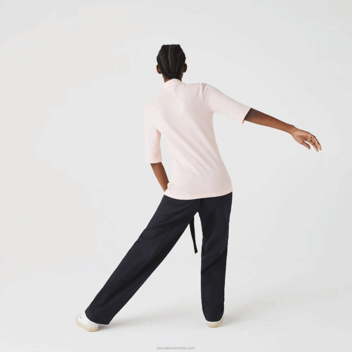 mujer Lacoste 6F242514 ady rosa claro polo slim fit de algodón flexible