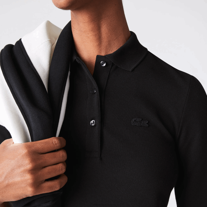 mujer Lacoste 6F242515 negro 031 polo slim fit de algodón flexible