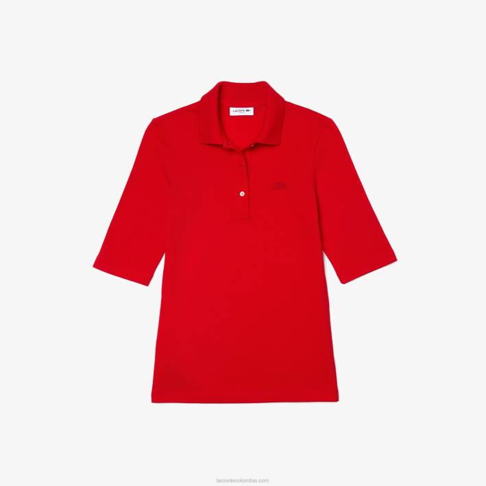 mujer Lacoste 6F242516 rojo 240 polo slim fit de algodón flexible