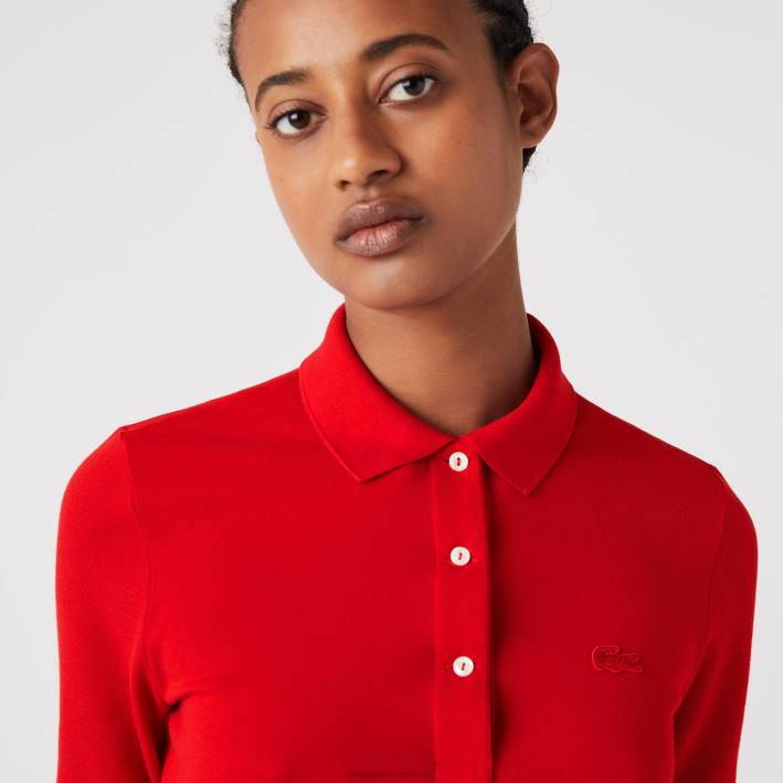 mujer Lacoste 6F242516 rojo 240 polo slim fit de algodón flexible