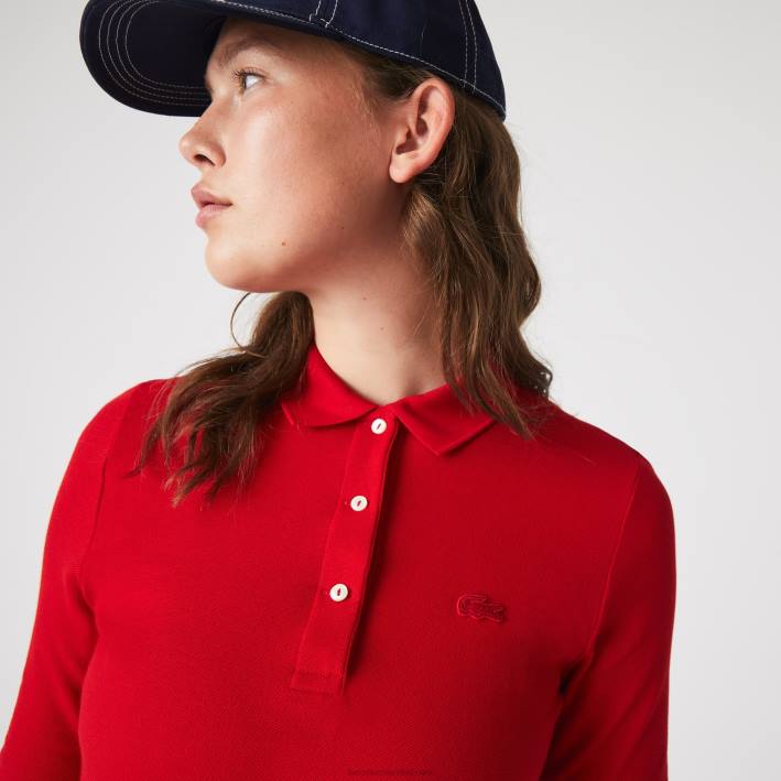 mujer Lacoste 6F242516 rojo 240 polo slim fit de algodón flexible