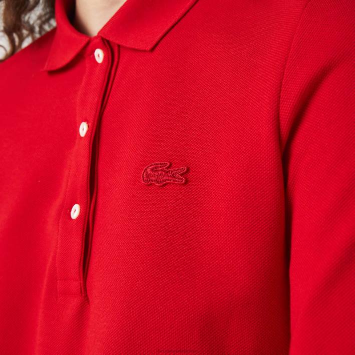 mujer Lacoste 6F242516 rojo 240 polo slim fit de algodón flexible