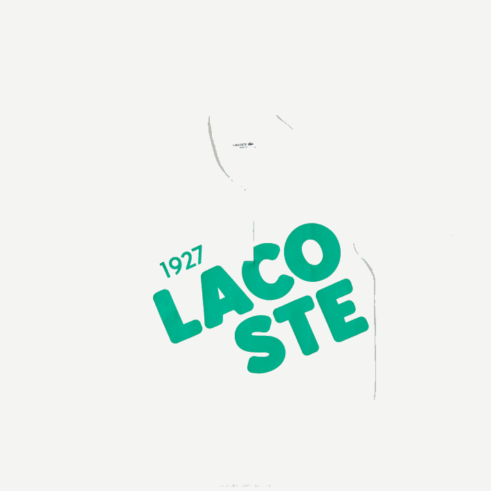 mujer Lacoste 6F242525 blanco 70v polo de corte holgado de algodón orgánico con estampado