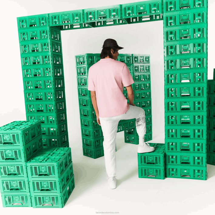 mujer6F24879 rosa 7 años camiseta de algodón orgánico con estampado lacoste x minecraft