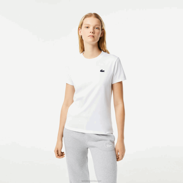 mujer Lacoste 6F242543 blanco 001 camiseta deportiva de punto de algodón orgánico mujer Lacoste 6F242543 blanco 001 camiseta deportiva de punto de algodón orgánico