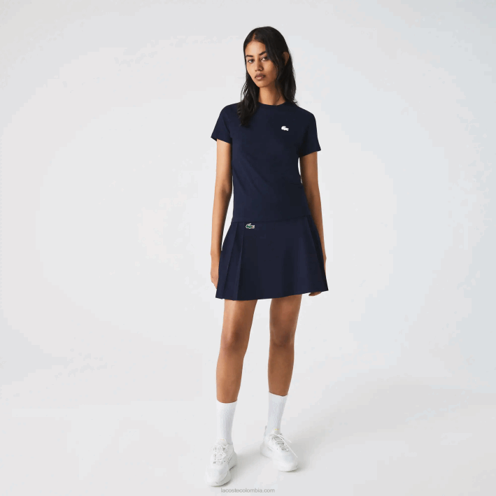 mujer Lacoste 6F242544 azul marino 166 camiseta deportiva de punto de algodón orgánico mujer Lacoste 6F242544 azul marino 166 camiseta deportiva de punto de algodón orgánico