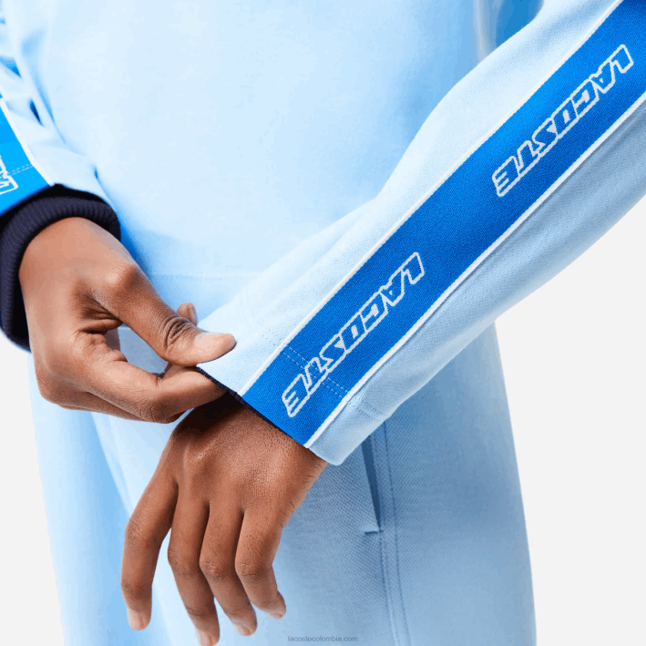 mujer Lacoste 6F242571 hbp azul camiseta holgada con banda estampada