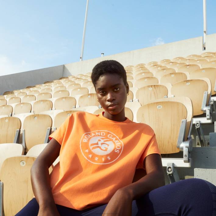 mujer Lacoste 6F242604 naranja blanco fnf playera holgada sport roland garros