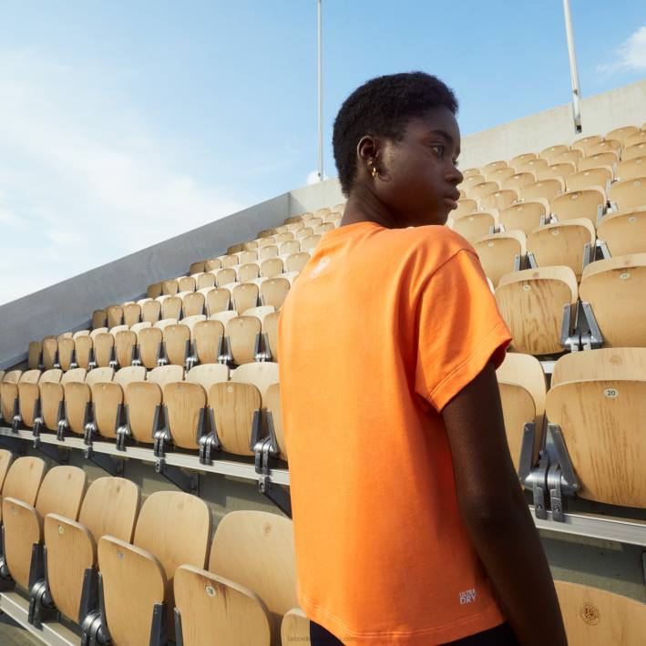 mujer Lacoste 6F242604 naranja blanco fnf playera holgada sport roland garros