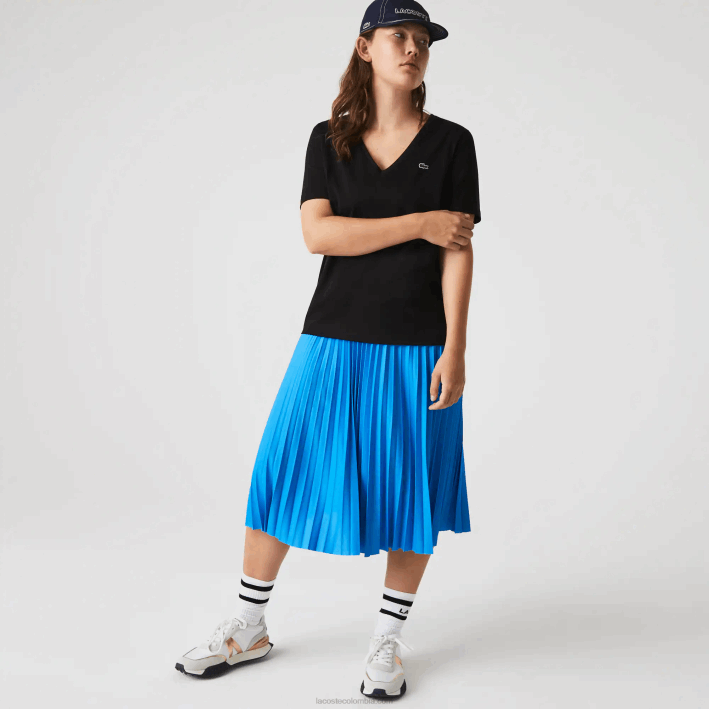 mujer Lacoste 6F242606 negro 031 playera holgada con cuello en V