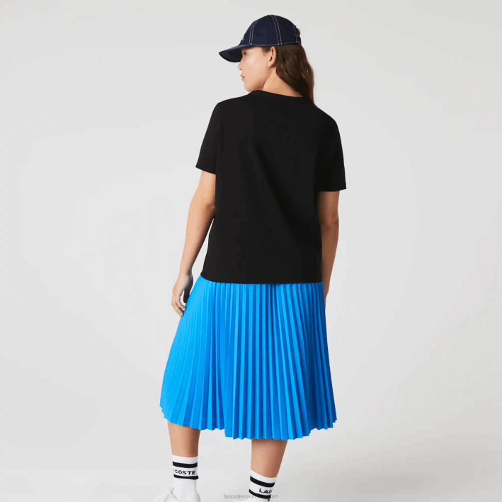 mujer Lacoste 6F242606 negro 031 playera holgada con cuello en V