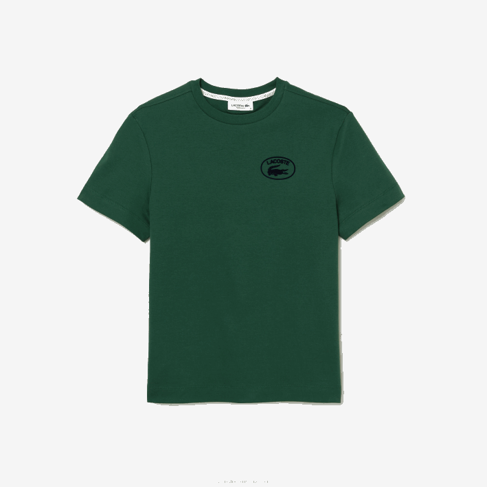 mujer Lacoste 6F242608 verde 132 camiseta holgada de algodón orgánico