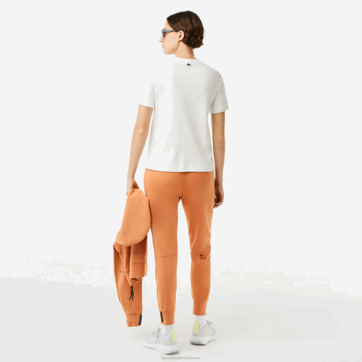 mujer Lacoste 6F242609 blanco 70v camiseta holgada de algodón orgánico