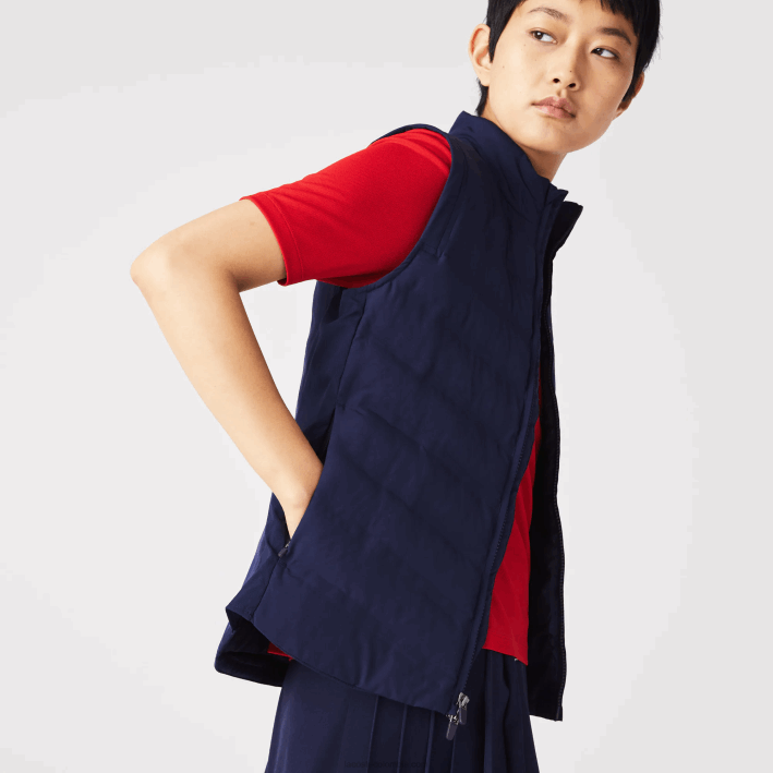 mujer Lacoste 6F242630 azul marino 423 chaleco deportivo de golf acolchado