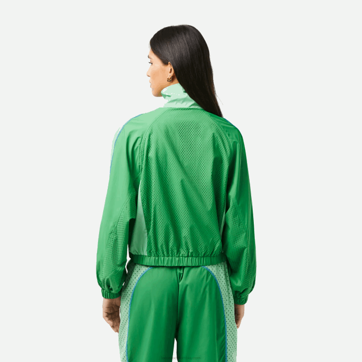 mujer Lacoste 6F242432 fzv verde chaqueta oversize de dos tonos