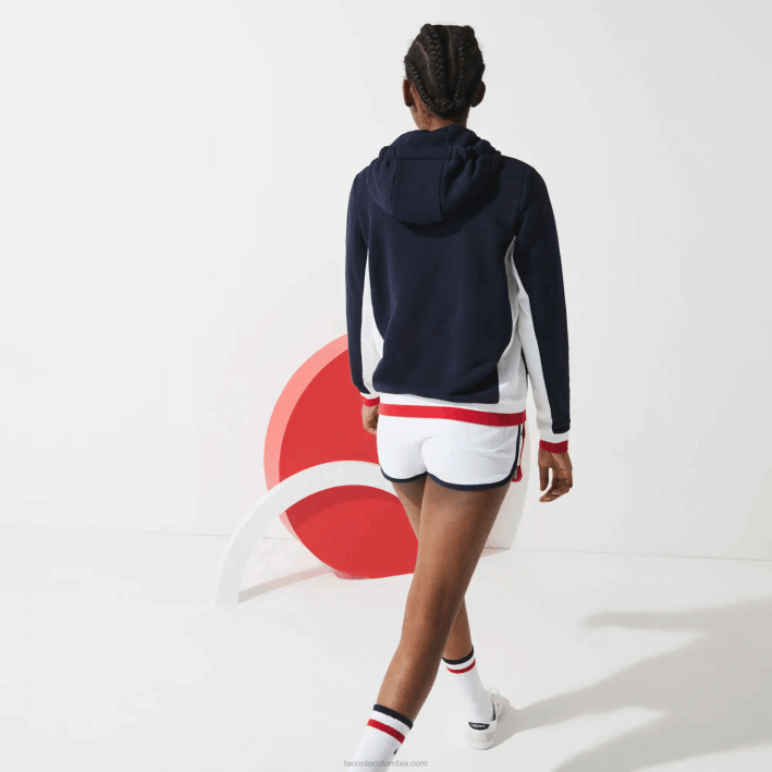 mujer Lacoste 6F242610 azul marino blanco rojo ley Sport French Sporting Spirit Edition chaqueta polar con cremallera