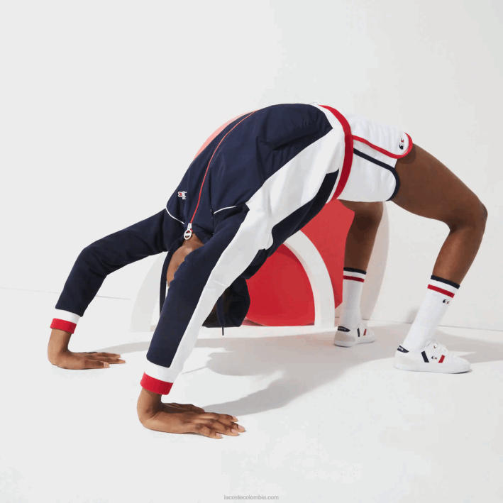 mujer Lacoste 6F242610 azul marino blanco rojo ley Sport French Sporting Spirit Edition chaqueta polar con cremallera