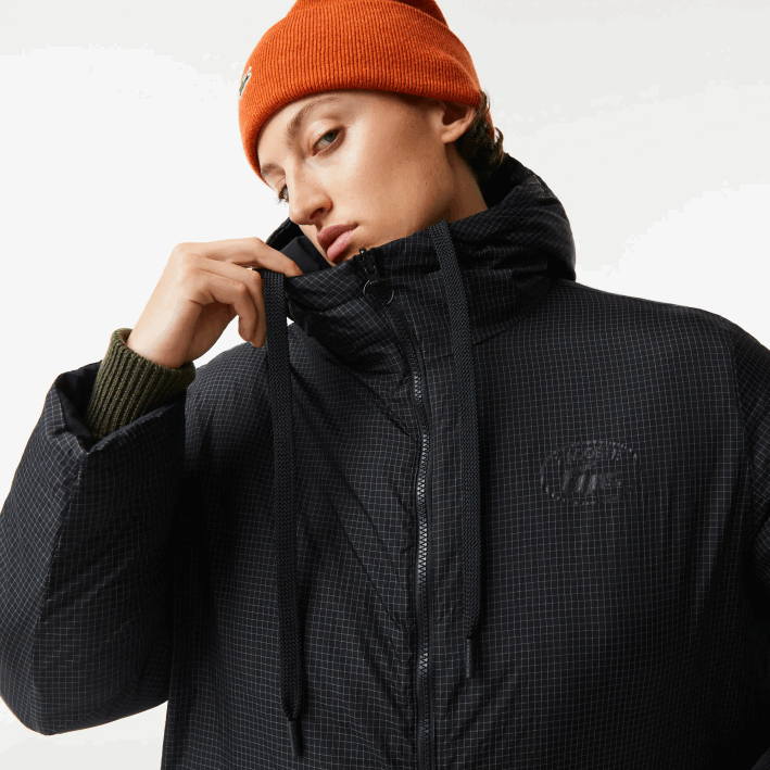 mujer Lacoste 6F242613 negro 031 chaqueta larga reversible repelente al agua