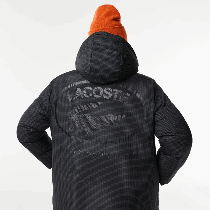 mujer Lacoste 6F242613 negro 031 chaqueta larga reversible repelente al agua