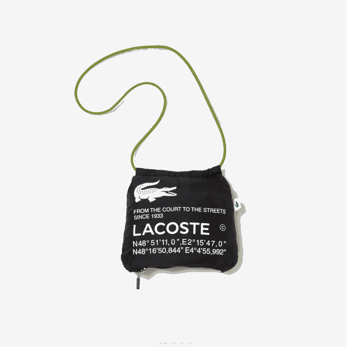 mujer Lacoste 6F242619 negro 031 chamarra deportiva repelente al agua plegable