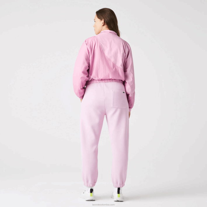 mujer Lacoste 6F242627 rosa z4h chamarra de nailon con forro de malla