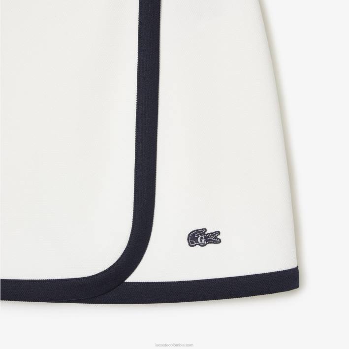 mujer6F242670 blanco azul marino ev0 falda de piqué de dos capas lacoste x goop