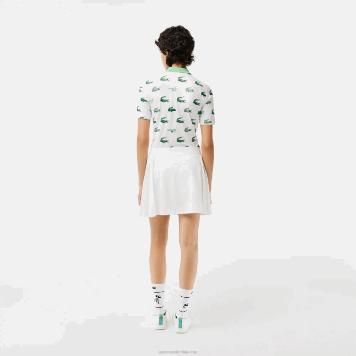 mujer Lacoste 6F242419 blanco nueva york falda de golf corta sport incorporada