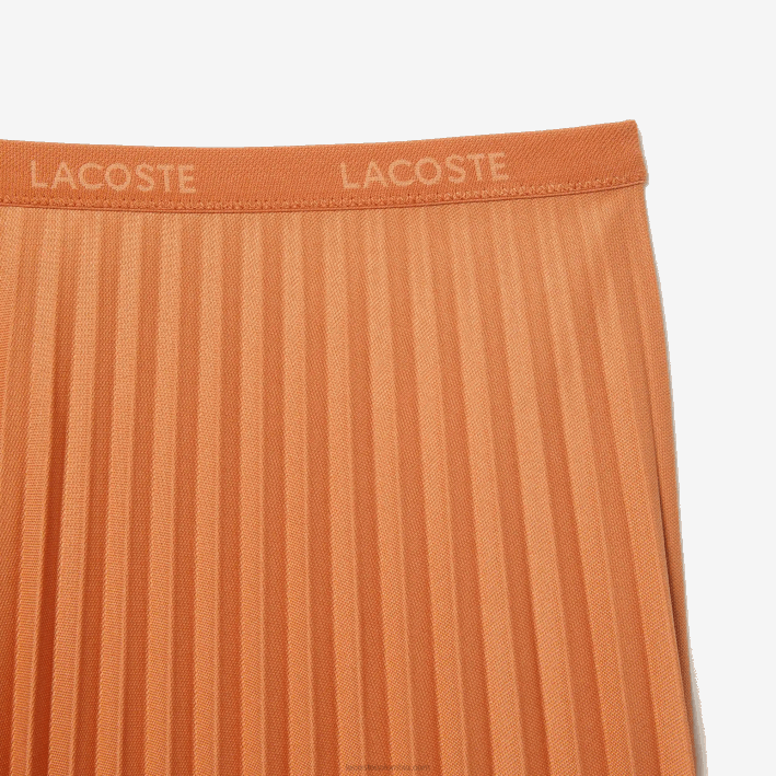 mujer Lacoste 6F242599 wwc naranja falda plisada fluida con cintura elástica