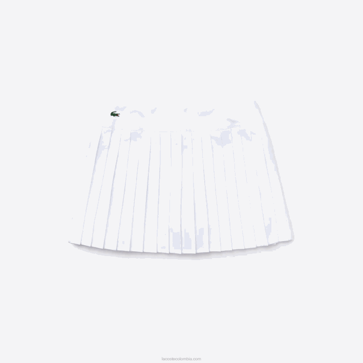 mujer Lacoste 6F242612 blanco z92 falda plisada de malla técnica sport tennis