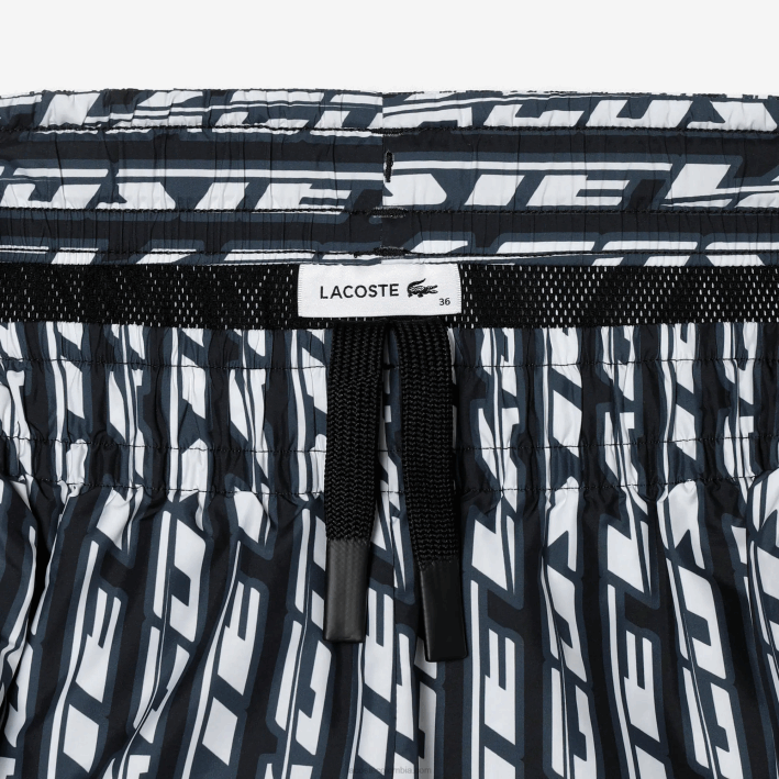 mujer Lacoste 6F242395 negro azul blanco zi8 pantalones de chándal con logo estampado