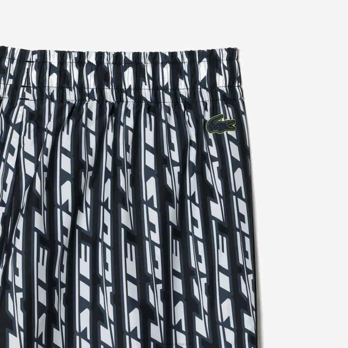 mujer Lacoste 6F242395 negro azul blanco zi8 pantalones de chándal con logo estampado
