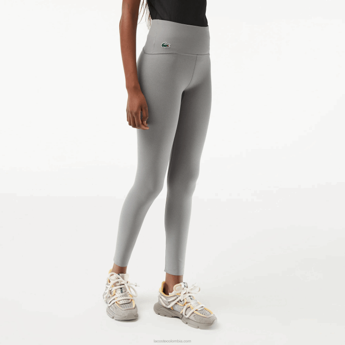 mujer Lacoste 6F242400 lomo gris yrd leggins modeladores deportivos de poliéster reciclado