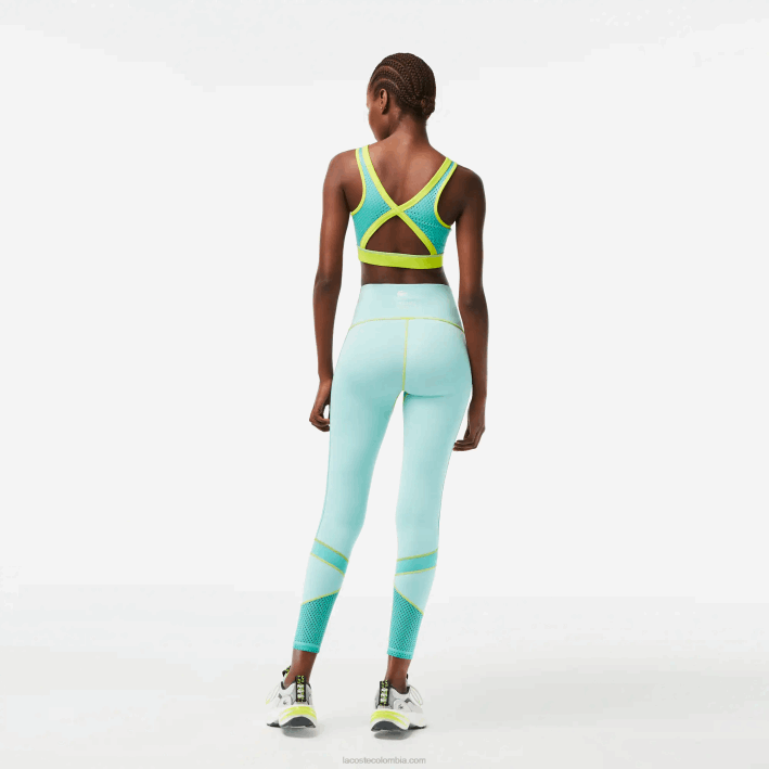 mujer Lacoste 6F242401 menta j6d leggins deportivos con franja del logo